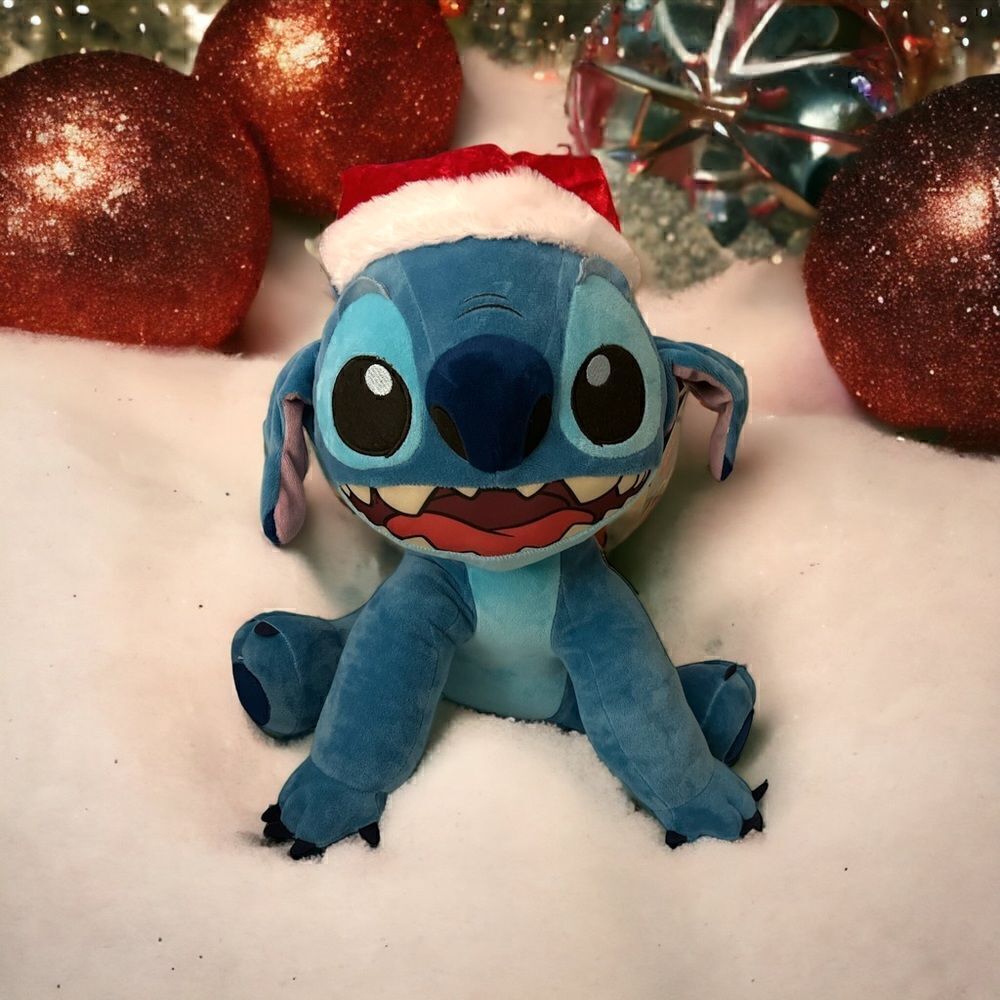 Large Christmas Stitch with Santa Hat Greeter